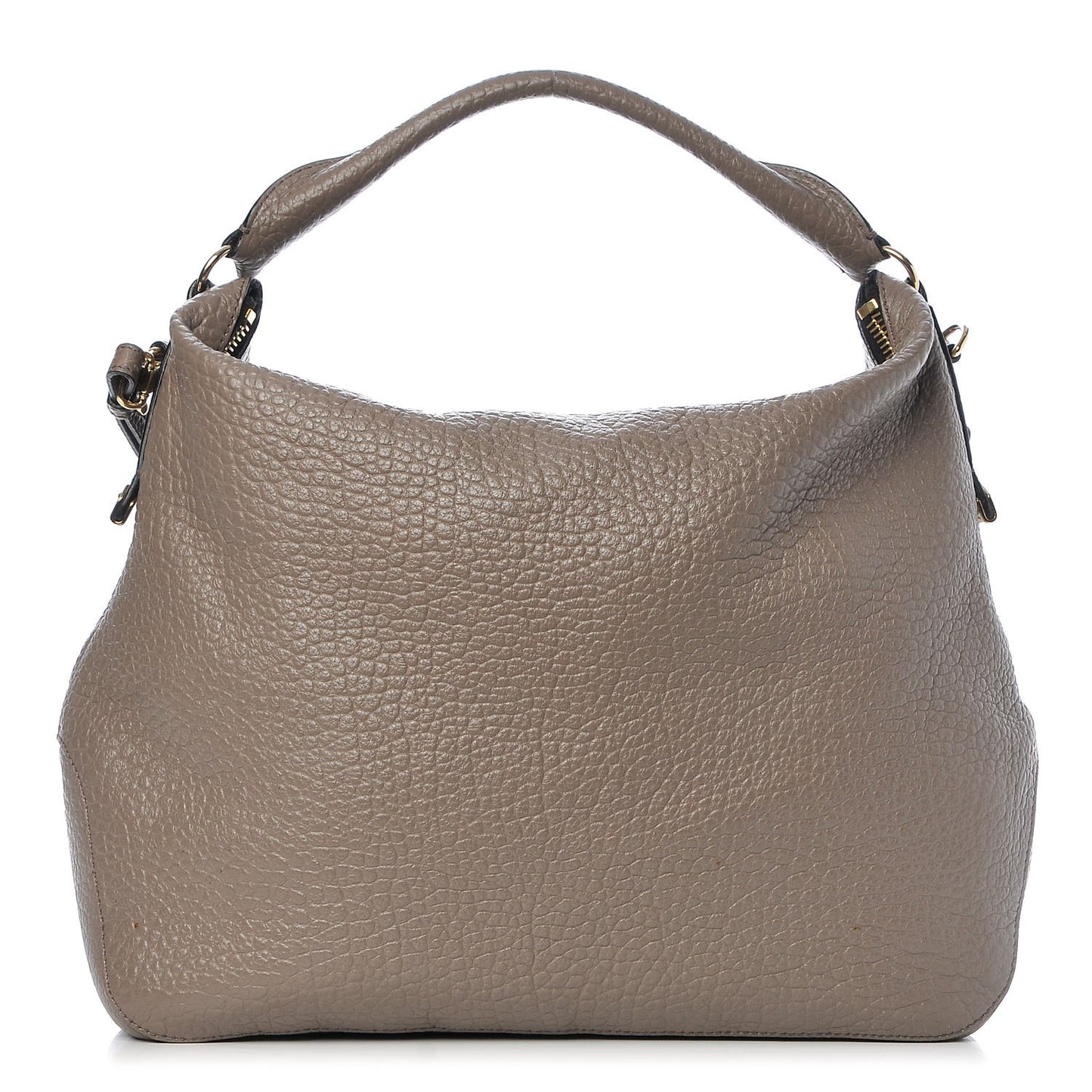 Signature Grain Calfskin Medium Hobo Pale Taupe