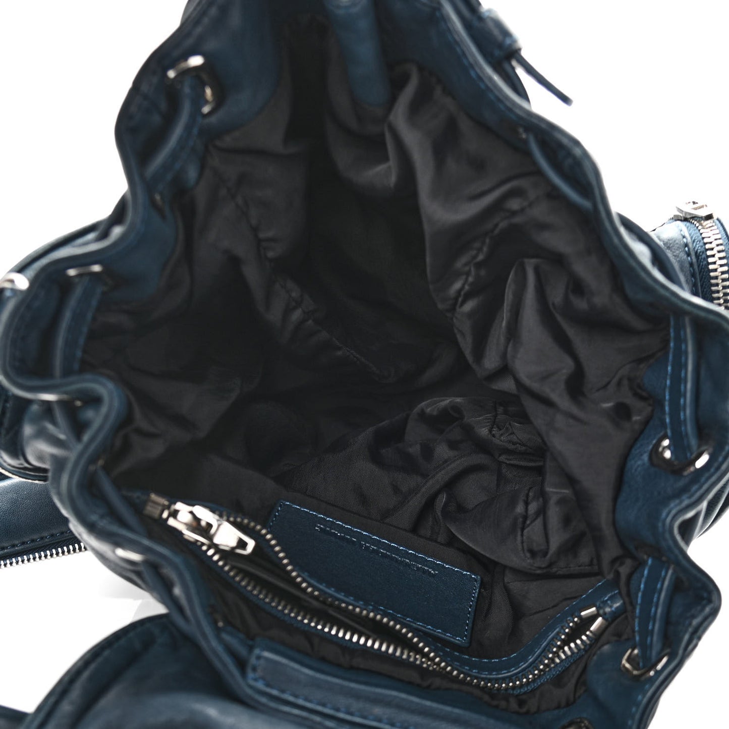 Lambskin Mini Marti Backpack Petrol Rhodium Hardware