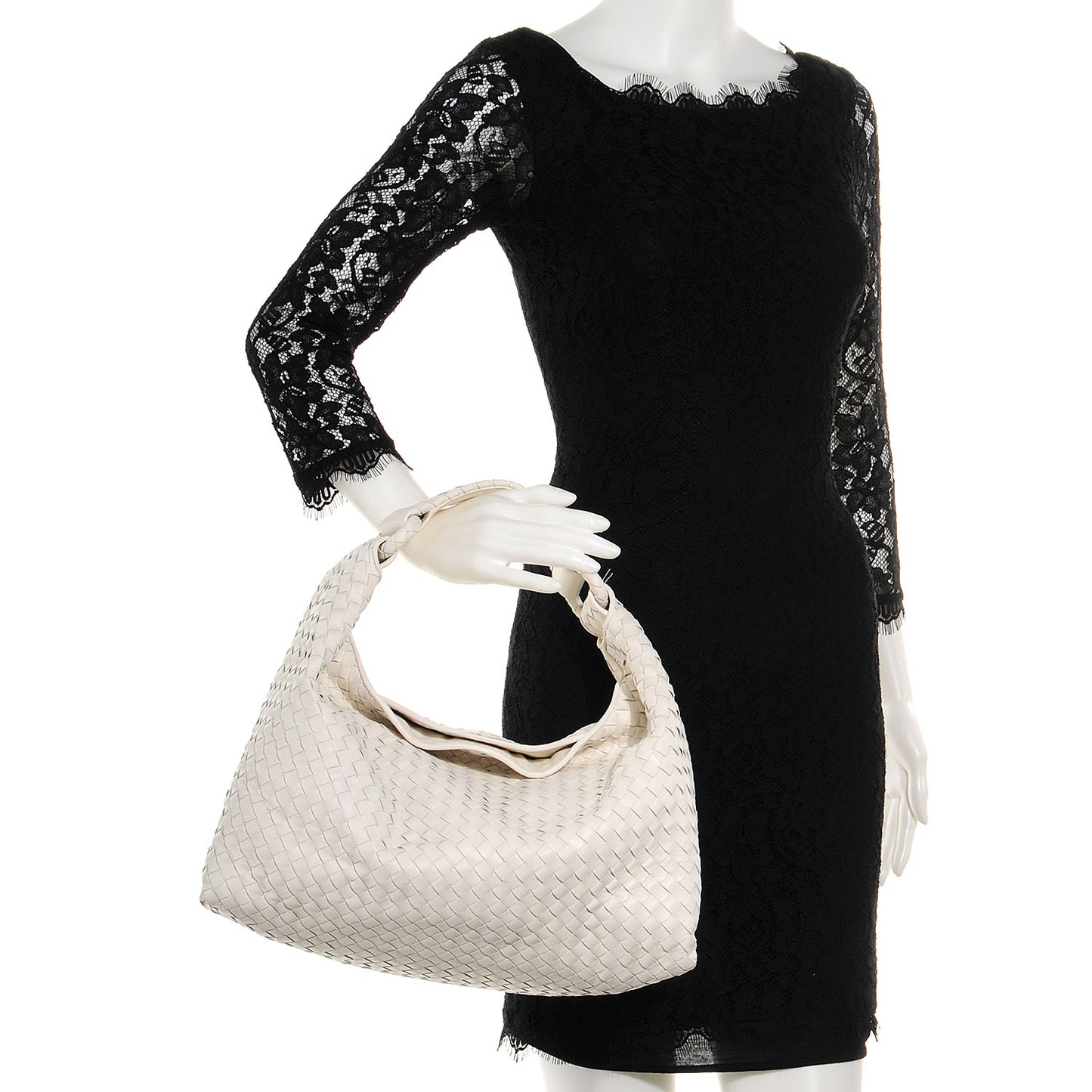 Light Calf Intrecciato Sloane Hobo Gainsboro