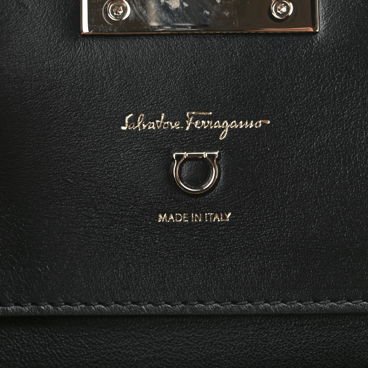 Salvatore Ferragamo Calfskin Woven Small Studio Top Handle Bag Tan Black 8 of 13