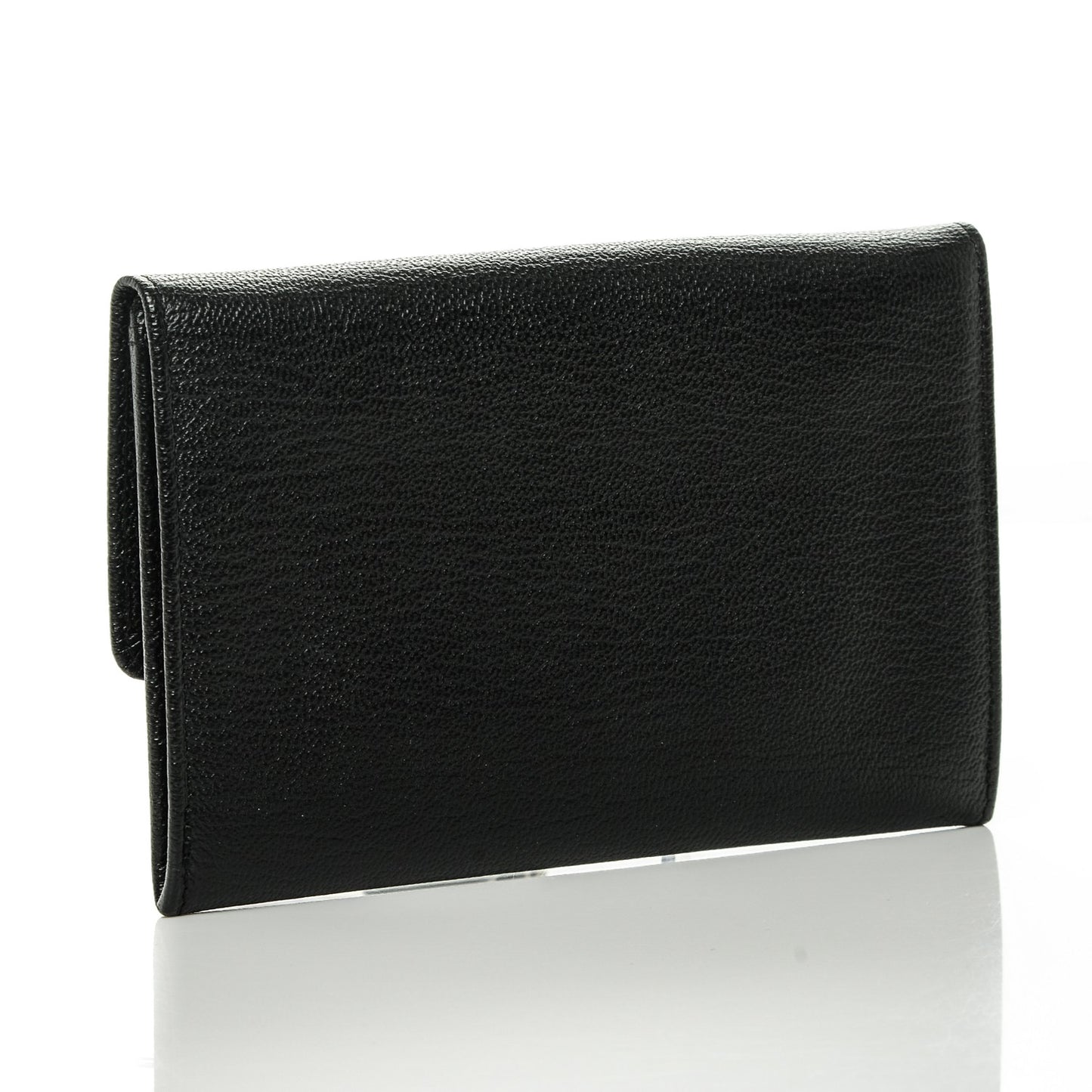 Goatskin Small CC Flap Wallet Black