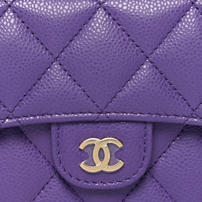Chanel Caviar Quilted Medium Flap Wallet Purple 10 of 11