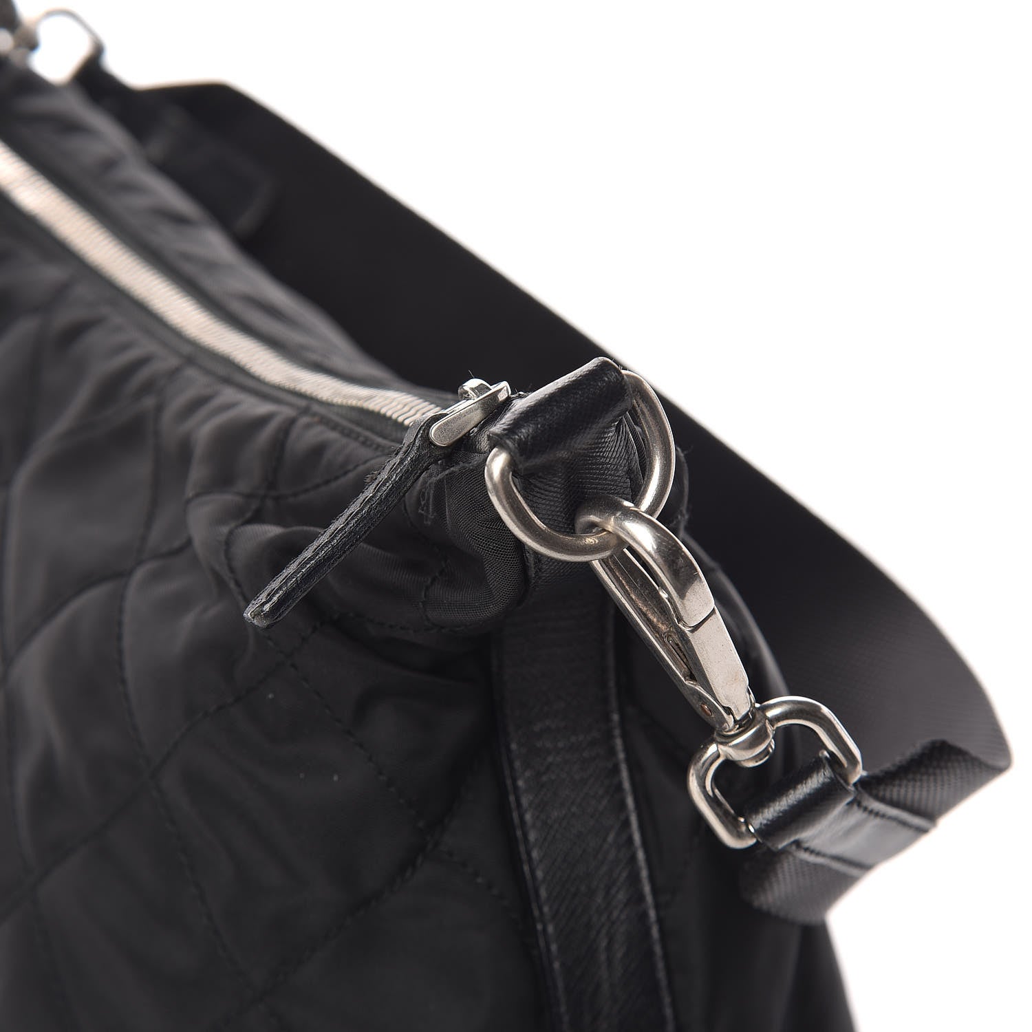 Prada Nylon Tessuto Impuntu Quilted Shoulder Bag Black 8 of 11