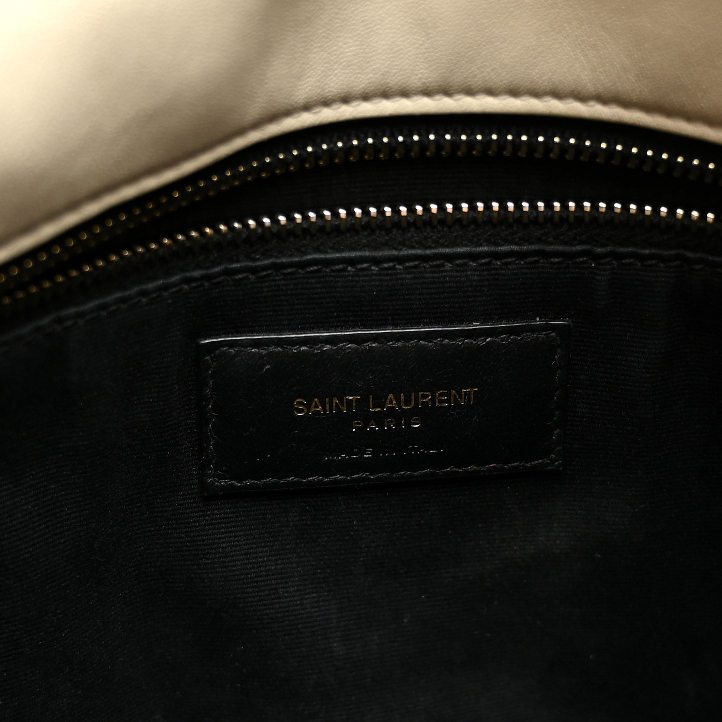 Lambskin Quilted Small Loulou Puffer Monogram Chain Satchel Crema Soft
