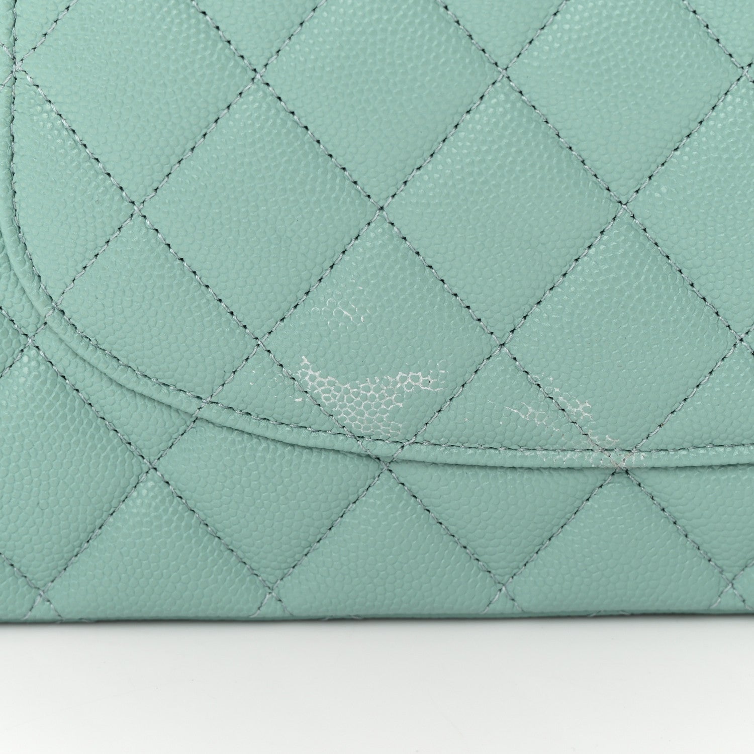Chanel Caviar Quilted Medium Double Flap Light Blue 14 of 17