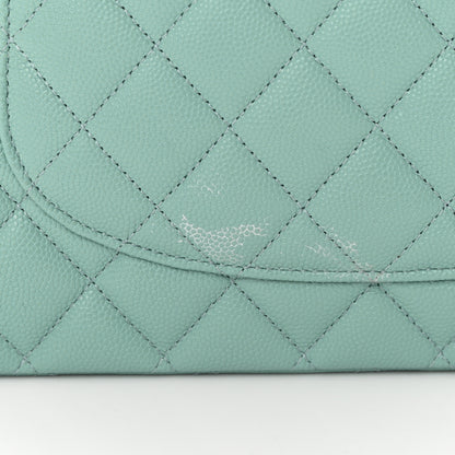 Chanel Caviar Quilted Medium Double Flap Light Blue 14 of 17