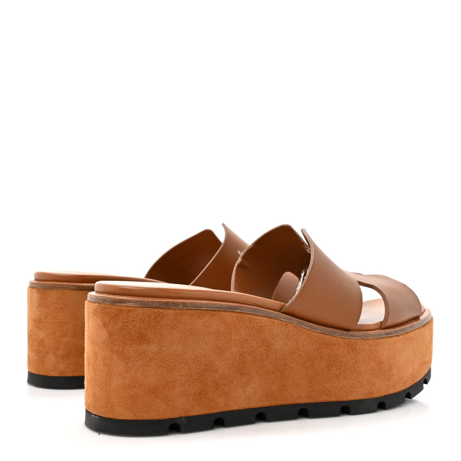 Hermes Calfskin Suede Goatskin Eze 30 Sandals 37 Marron Glaise 5 of 14