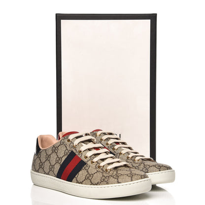 Gucci GG Supreme Monogram Ace Low-Top Sneaker 37 Beige 10 of 10