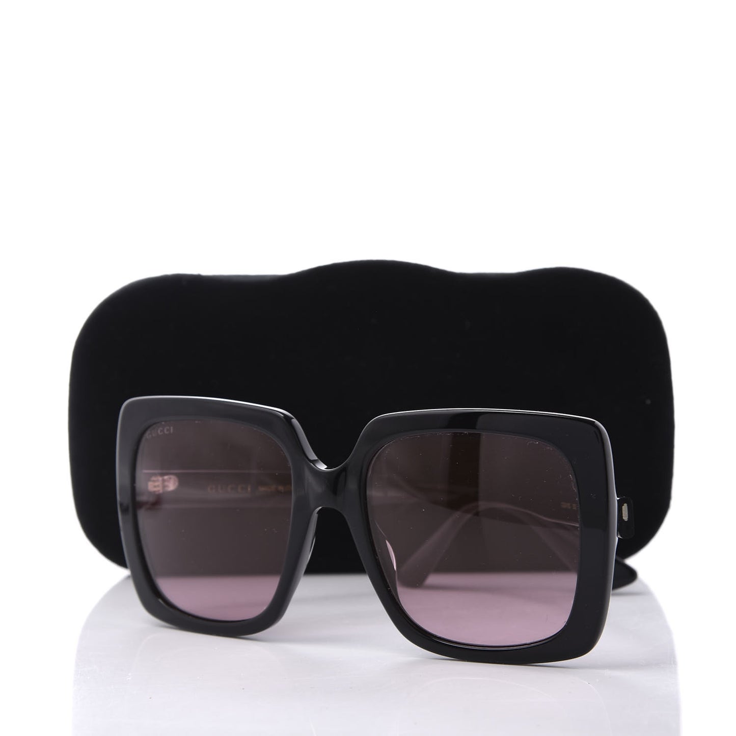 Crystal Square Frame GG Sunglasses GG0418S Black Pink
