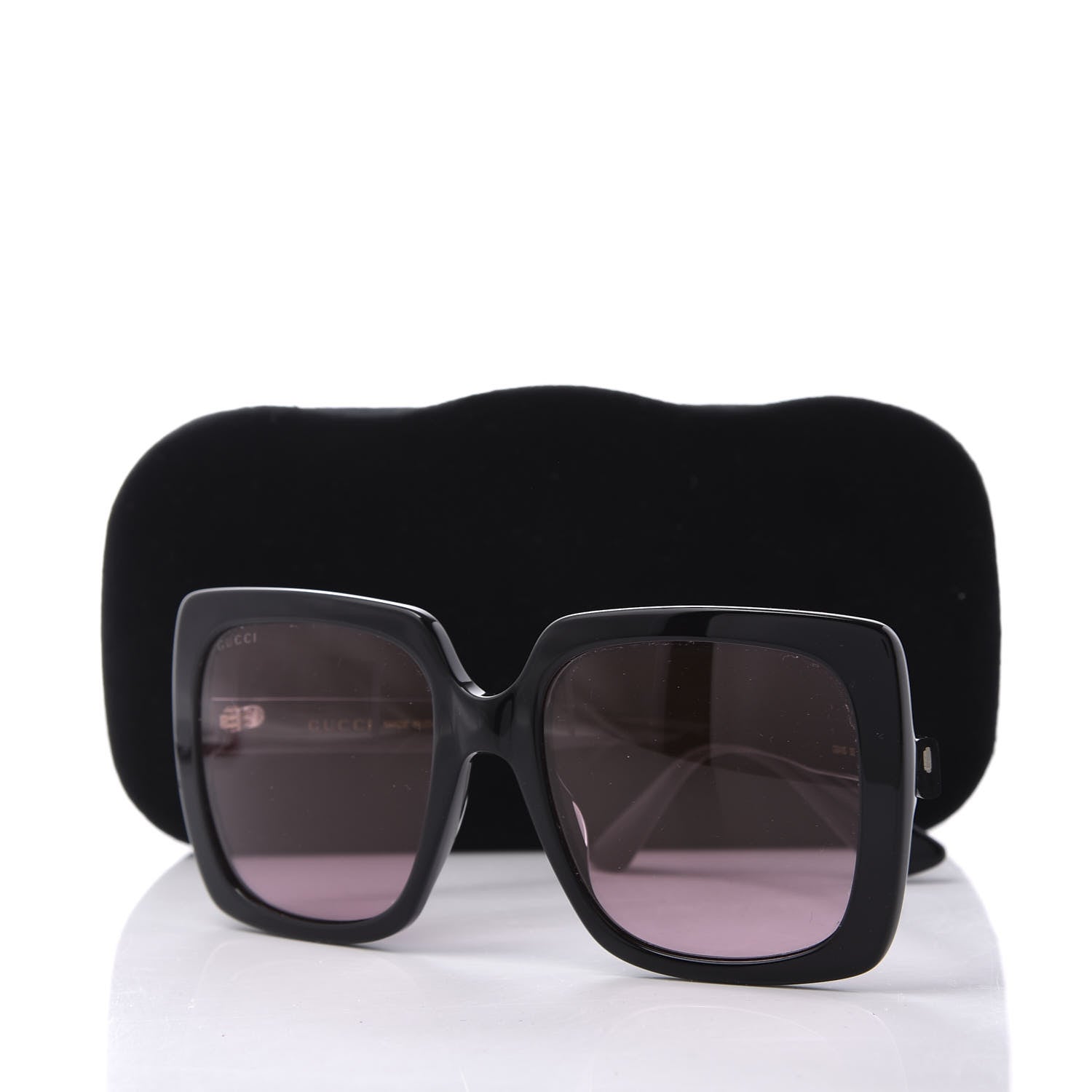 Gucci Crystal Square Frame GG Sunglasses GG0418S Black Pink 8 of 8