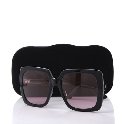 Gucci Crystal Square Frame GG Sunglasses GG0418S Black Pink 8 of 8