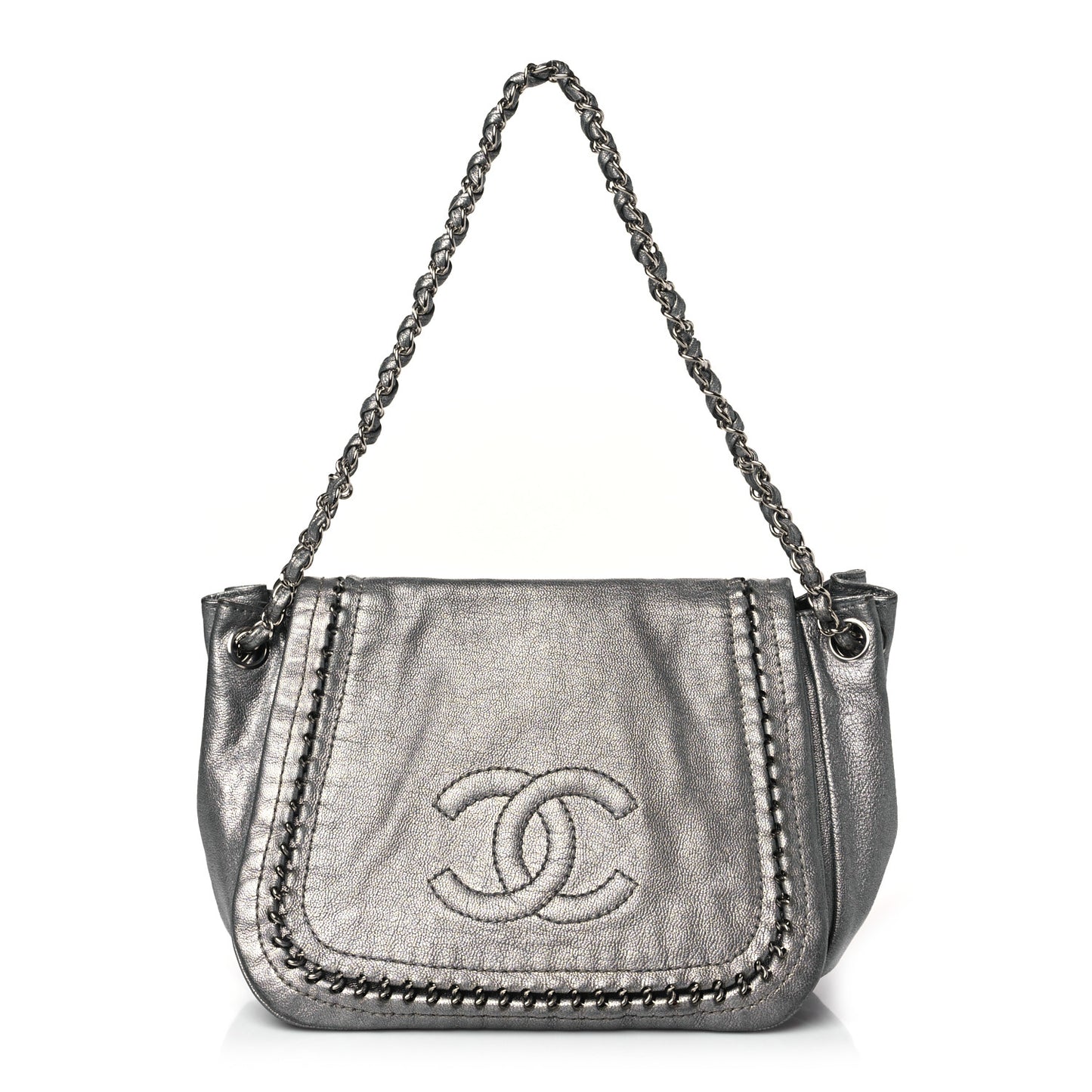 Luxe Ligne Flap Bag Silver