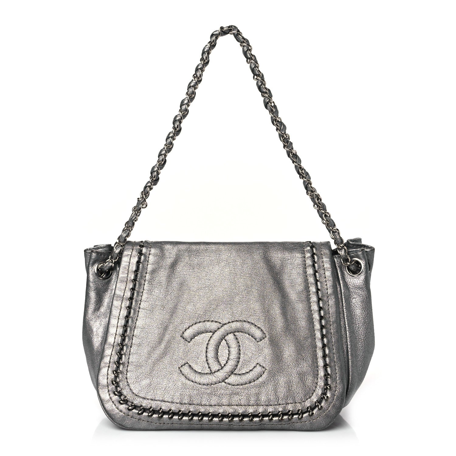 Chanel Luxe Ligne Flap Bag Silver 1 of 9