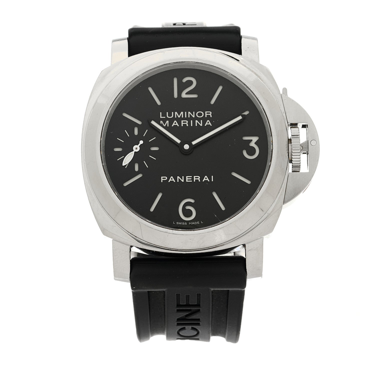 Panerai Stainless Steel Rubber 44mm Luminor Marina Manual Winding Watch Black PAM00111 1 of 4