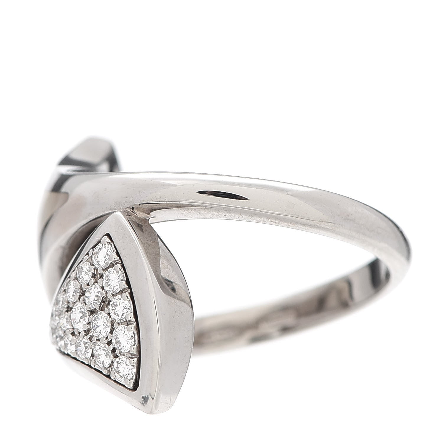 Bulgari 18K White Gold Mother of Pearl Diamond Divas' Dream Ring 51 5.75 3 of 5