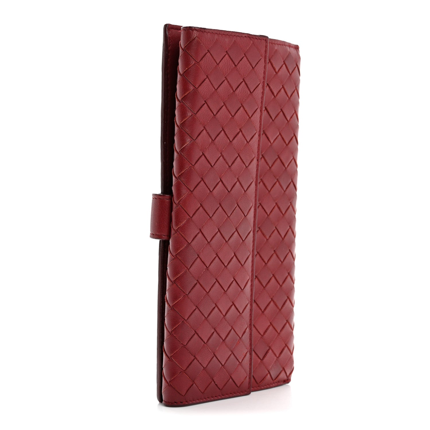 Bottega Veneta Nappa Intrecciato Continental Wallet Dark Red