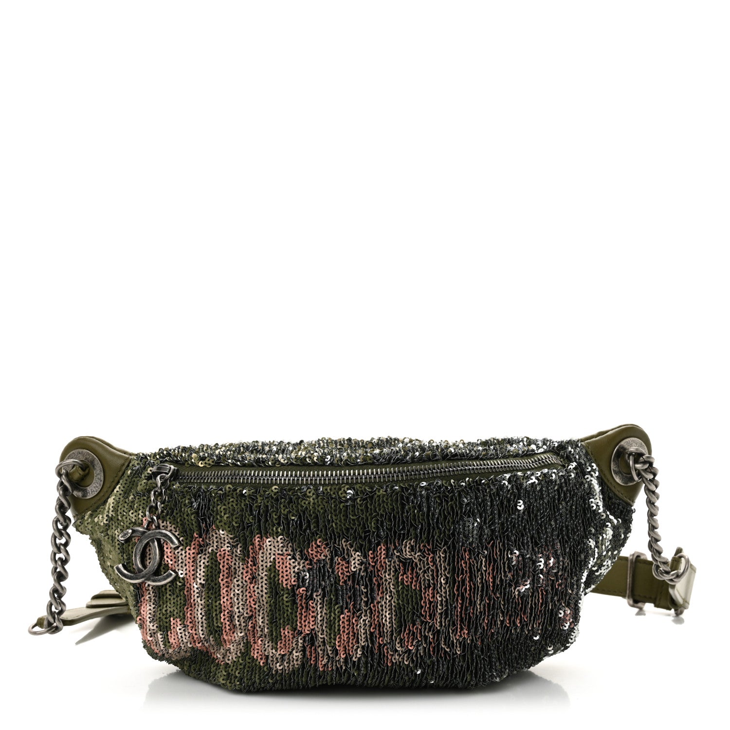 Chanel Sequin Coco Cuba Waist Bag Fanny Pack Khaki 1 of 10
