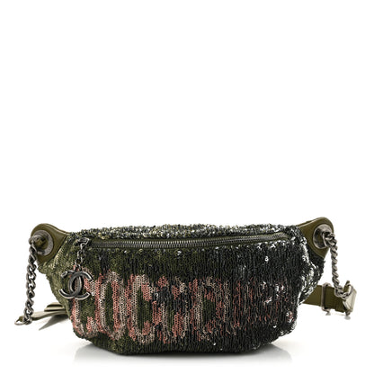 Chanel Sequin Coco Cuba Waist Bag Fanny Pack Khaki 1 of 10