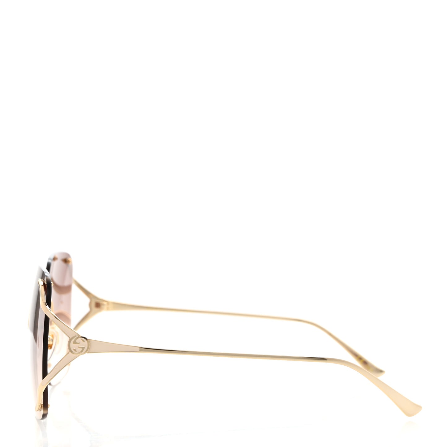 Metal Oversized Sunglasses GG0646S Gold Brown