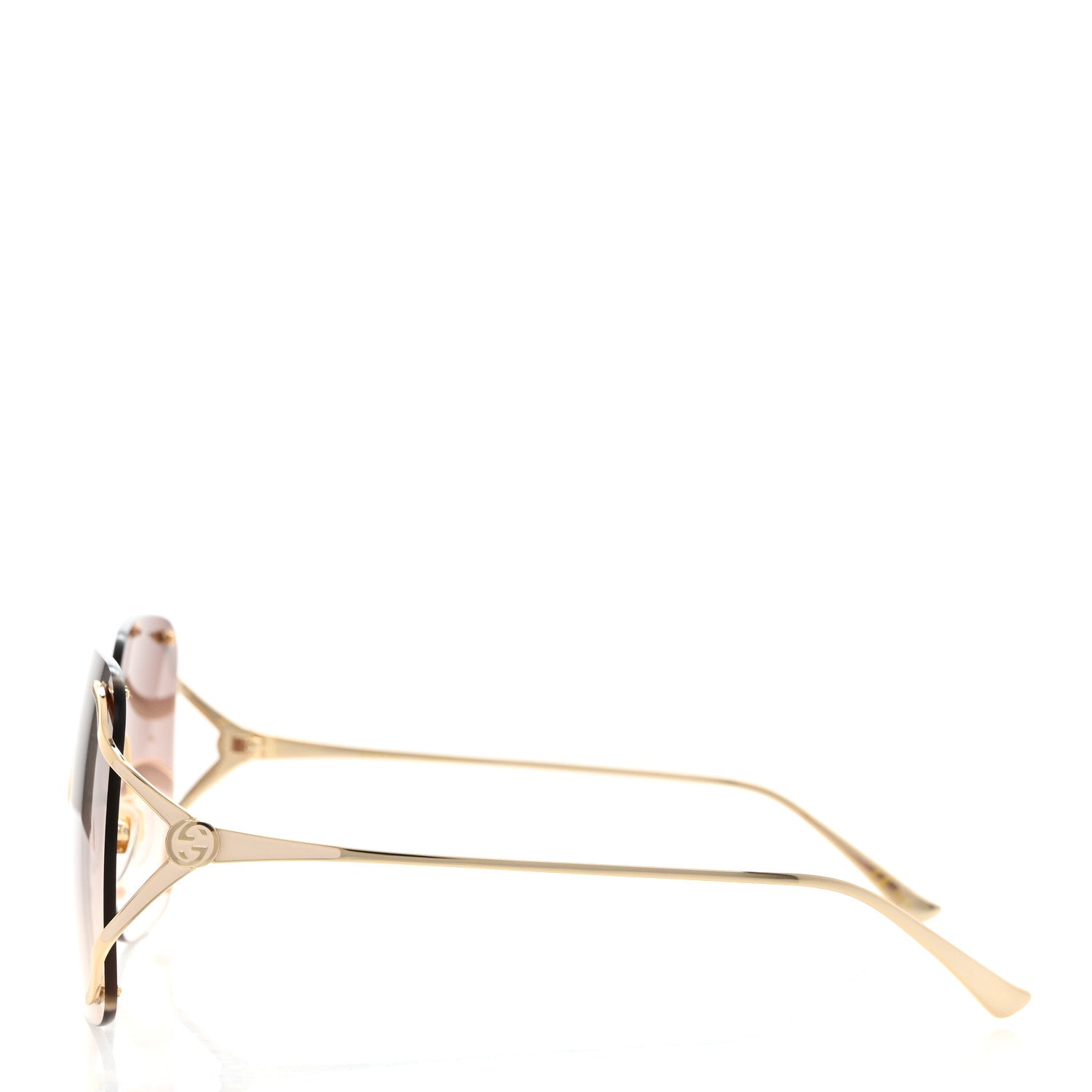 Gucci Metal Oversized Sunglasses GG0646S Gold Brown 3 of 8