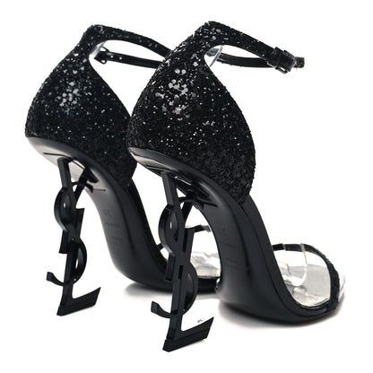 Saint Laurent Glitter Opyum 85 Sandals 38 Black 4 of 8