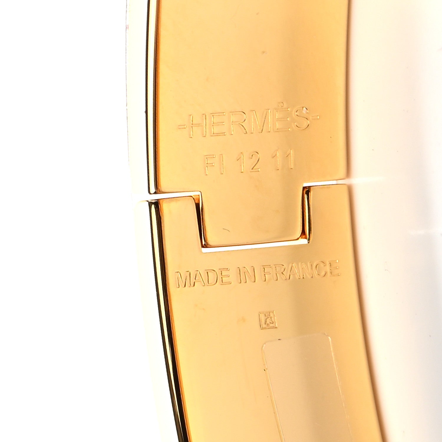 Hermes Enamel Narrow Clic Clac H Bracelet GM Creme 4 of 6