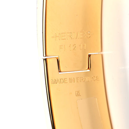 Hermes Enamel Narrow Clic Clac H Bracelet GM Creme 4 of 6