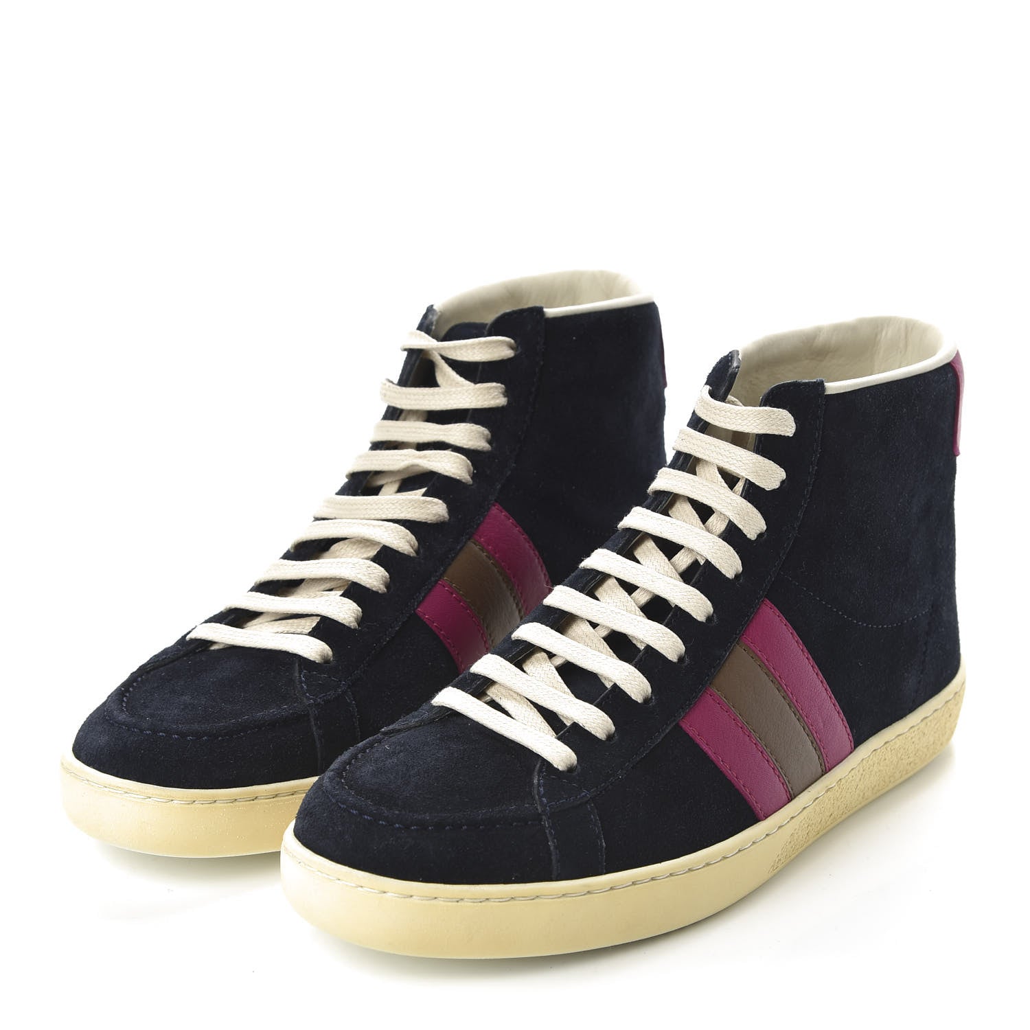 Gucci Suede Web High Top Sneakers 35 Black 3 of 8