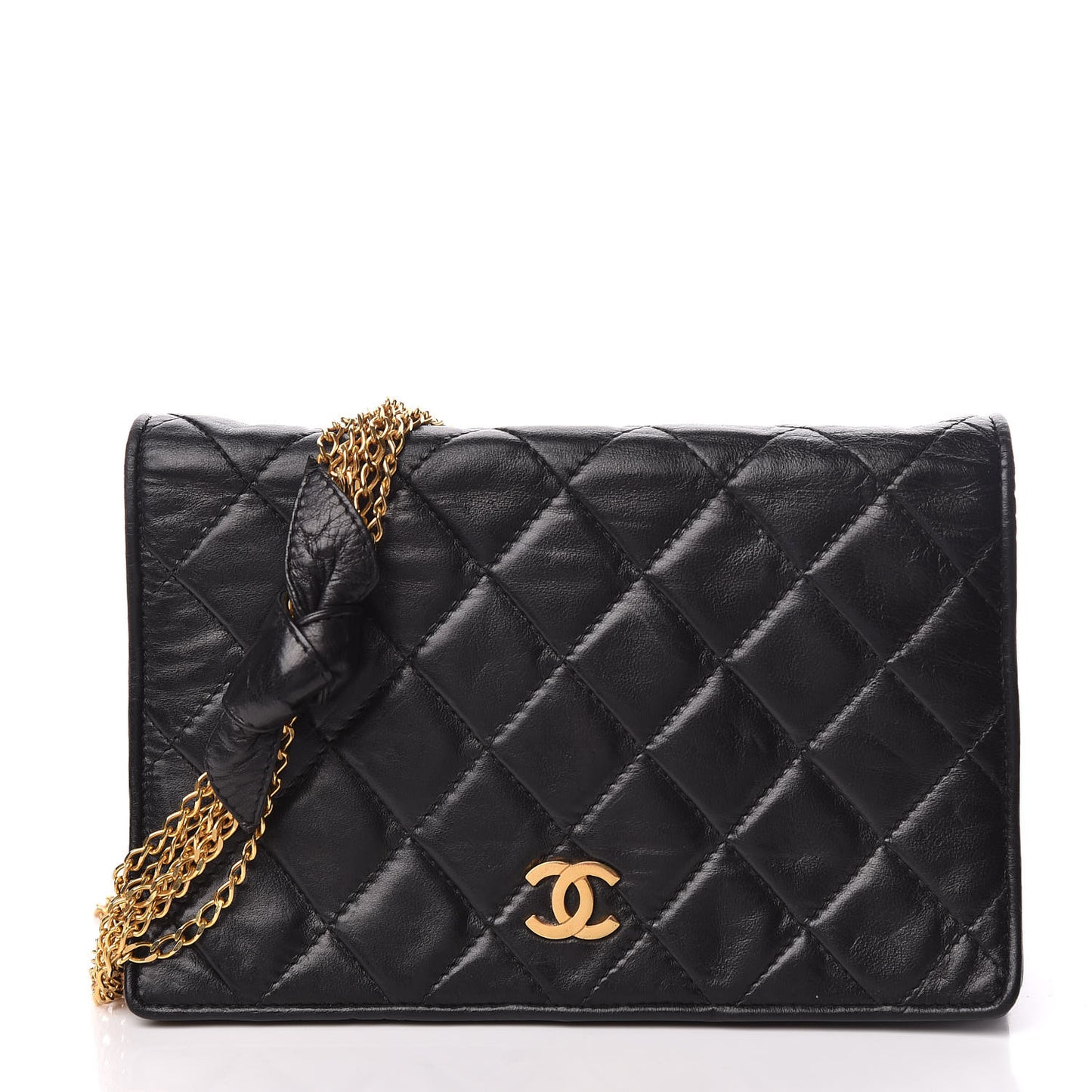 Lambskin Small Multi Chain Single Flap Black