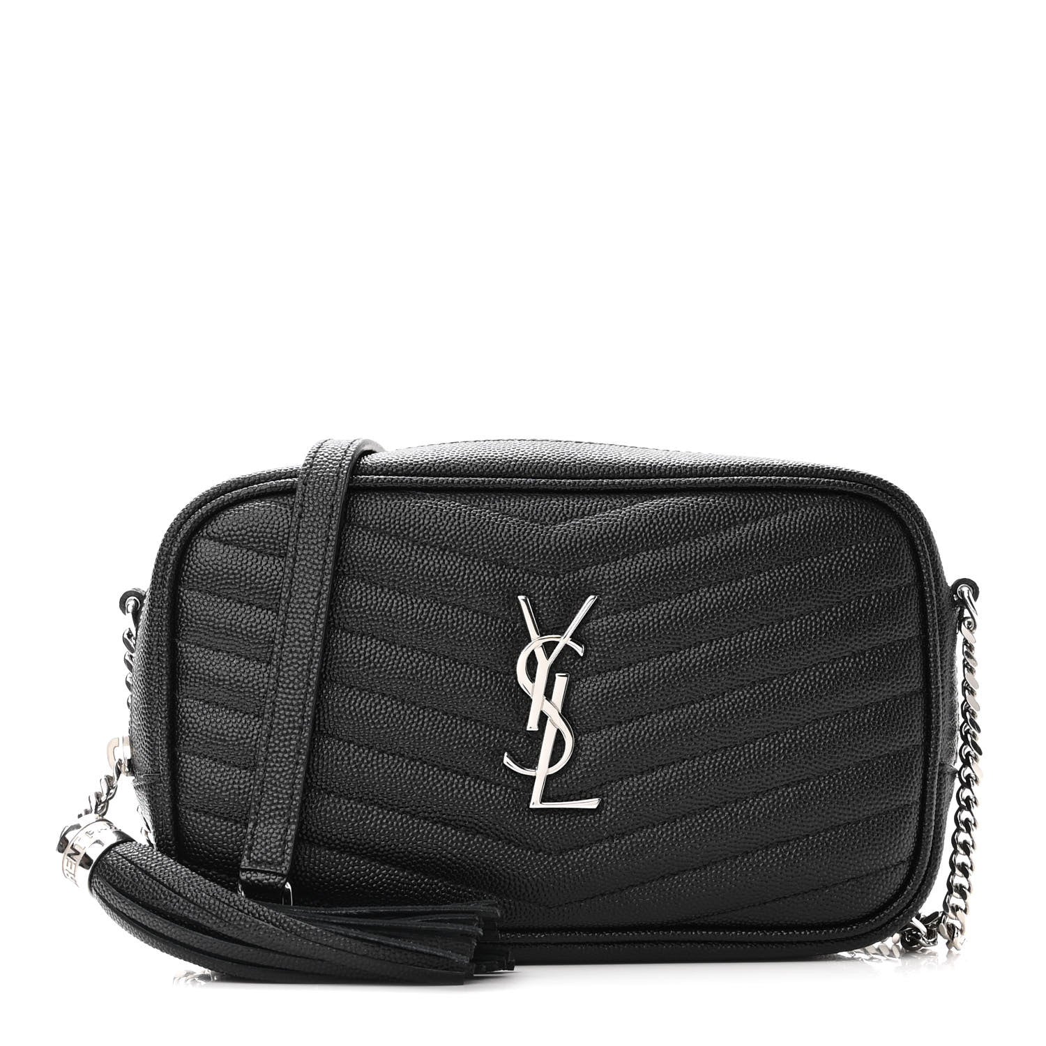 Saint Laurent Grain De Poudre Matelasse Monogram Mini Lou Camera Bag Black 1 of 8