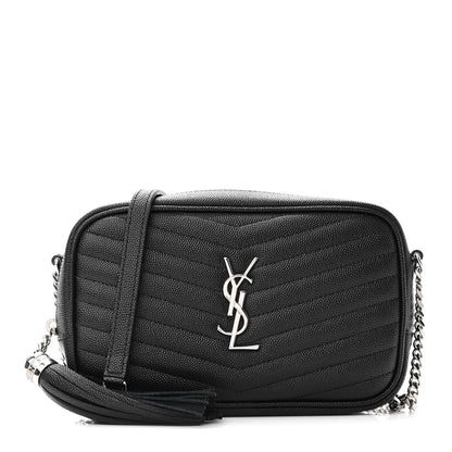 Saint Laurent Grain De Poudre Matelasse Monogram Mini Lou Camera Bag Black 1 of 8