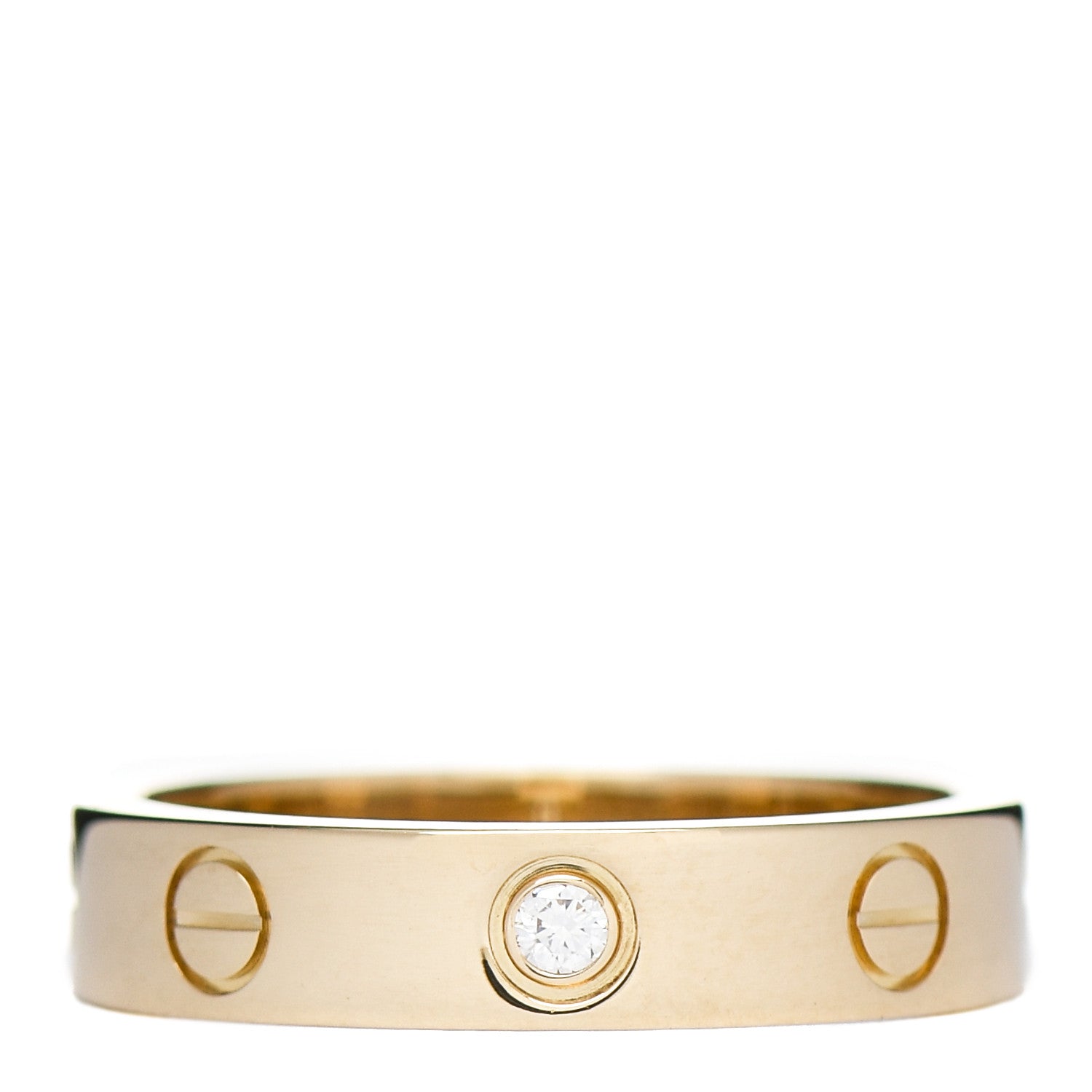 Cartier 18K Yellow Gold Diamond 4mm LOVE Wedding Band Ring 50 5.25 1 of 4
