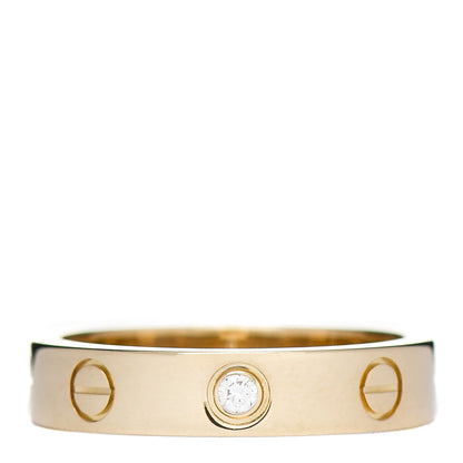 Cartier 18K Yellow Gold Diamond 4mm LOVE Wedding Band Ring 50 5.25 1 of 4