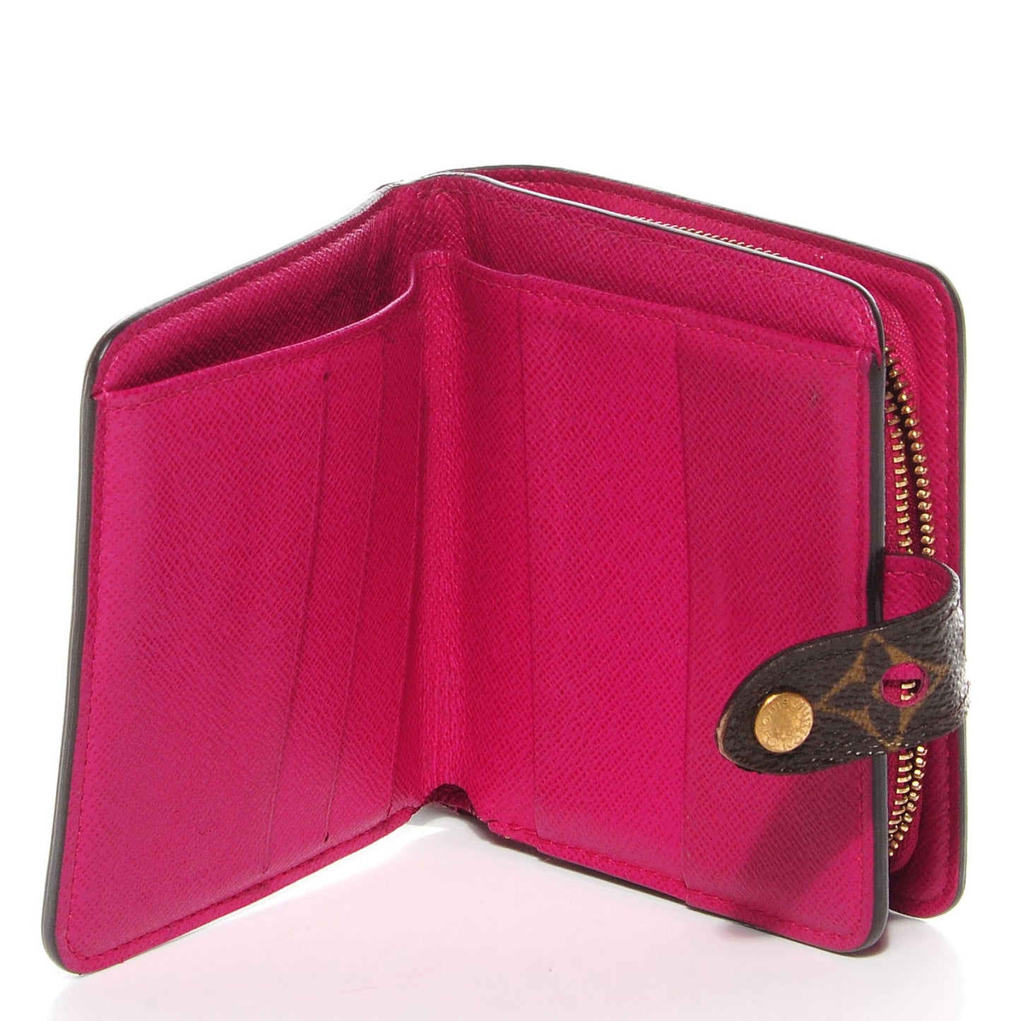 Monogram Perforated Compact Zipped Wallet Fuchsia