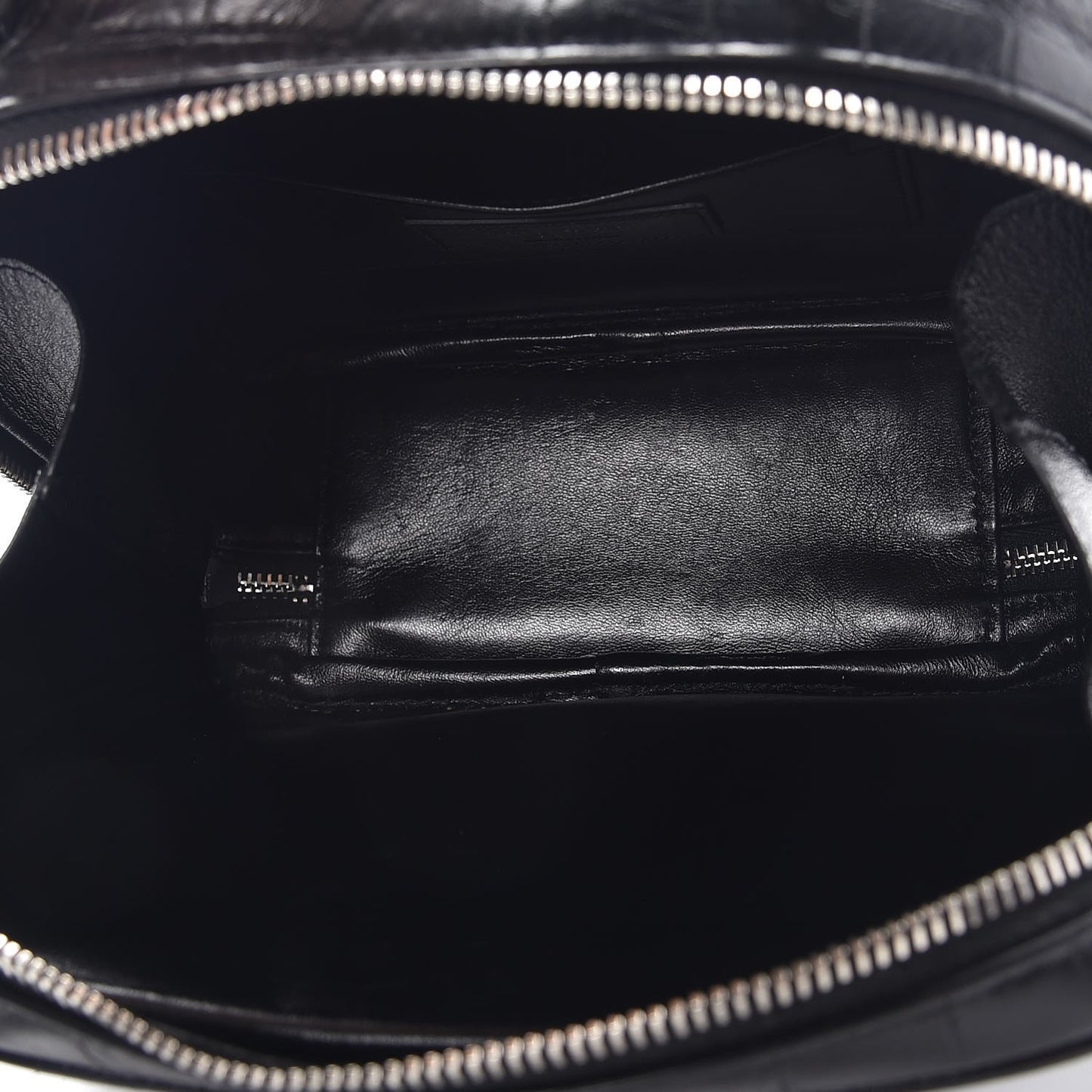 Calfskin Croc Embossed Monogram Lunch Box Bag Black