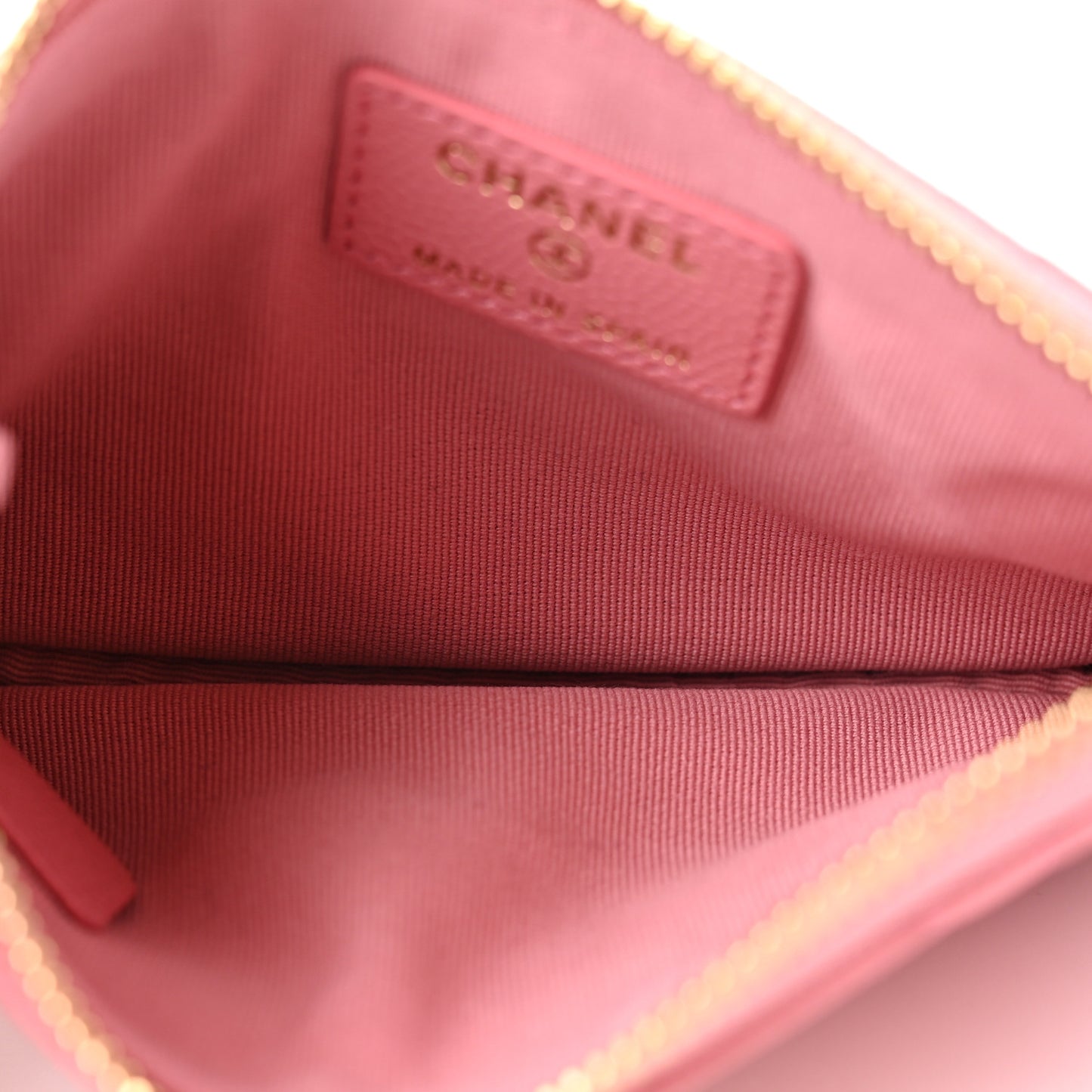 Caviar Quilted Small Cosmetic Case Dark Pink