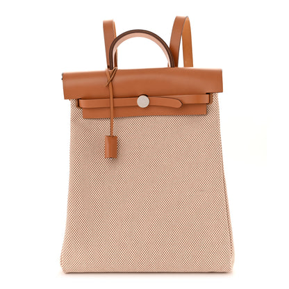 Hermes Vache Hunter Criss Viking Herbag a Dos Retourne Backpack Ecru Beige Naturel 3 of 11