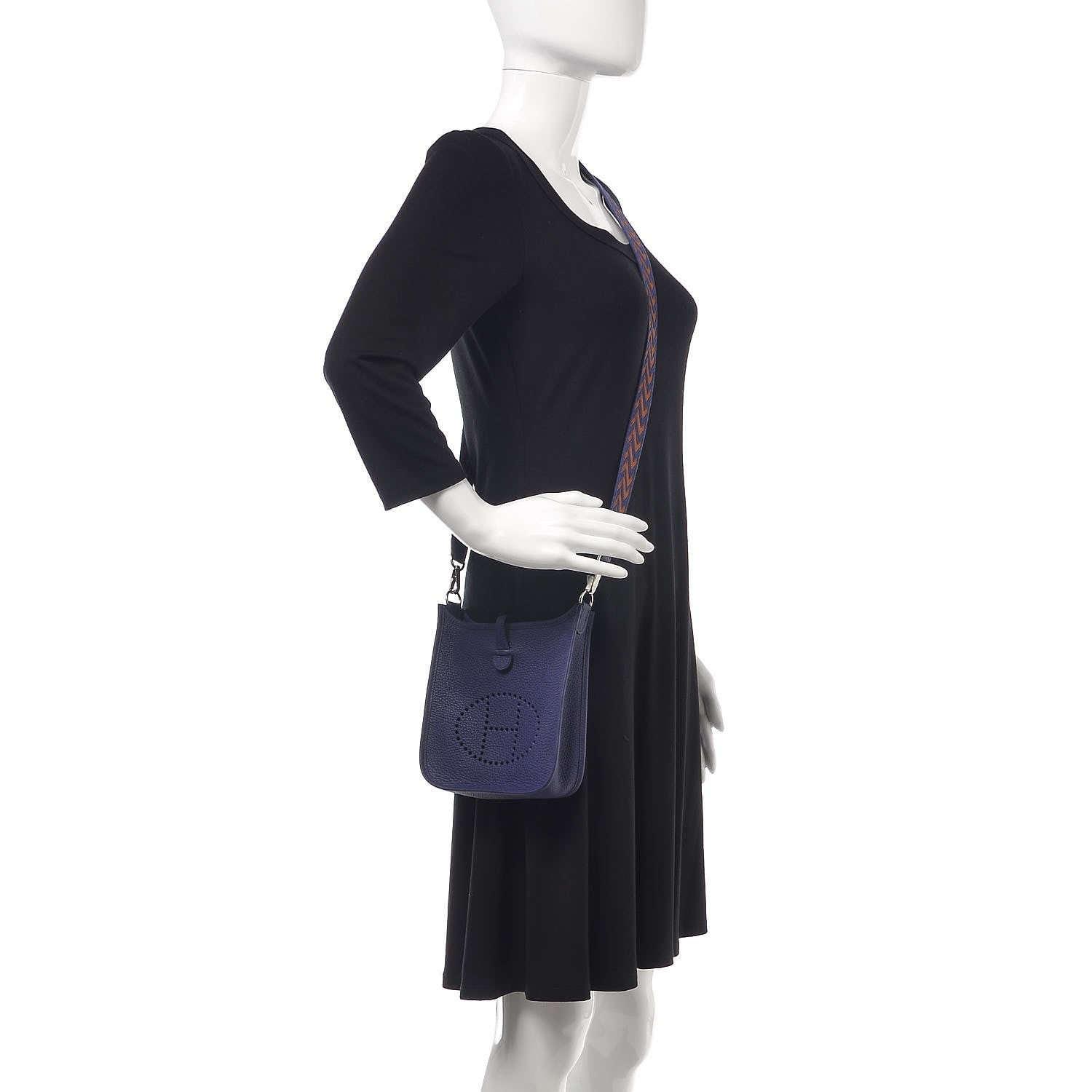 Hermes Taurillon Clemence Amazone Evelyne TPM Bleu Encre 3 of 10