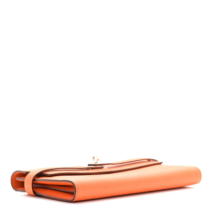 Hermes Chevre Mysore Kelly Longue Wallet Orange 5 of 8