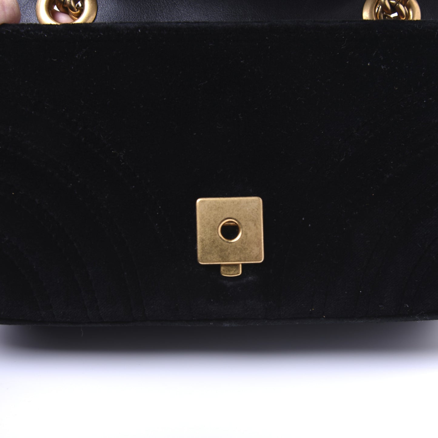Velvet Matelasse Mini GG Marmont Shoulder Bag Black