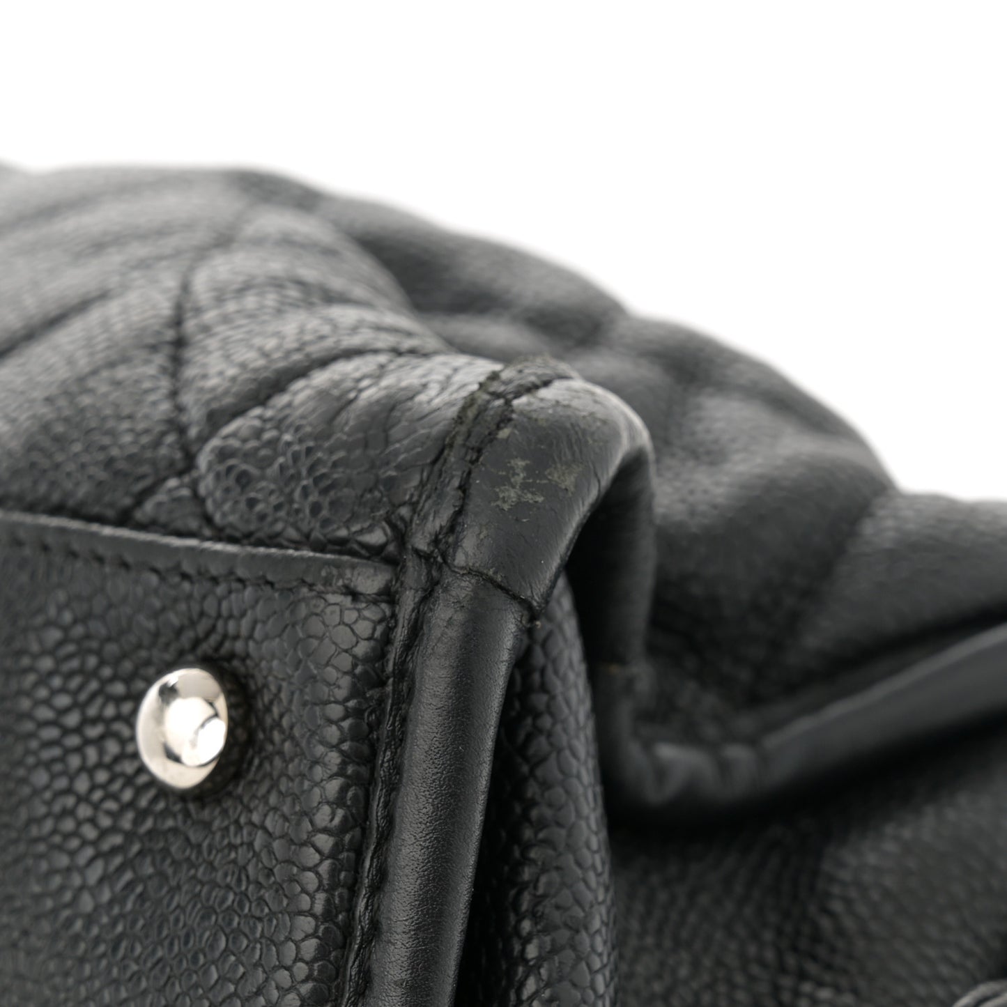 Caviar Quilted French Riviera Tote Black