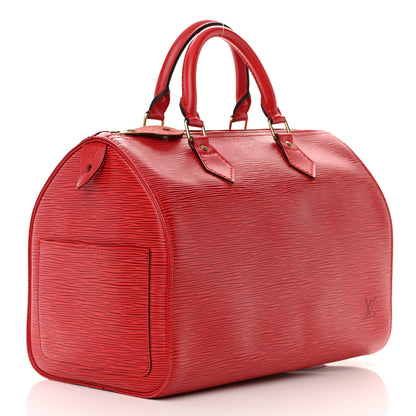 Louis Vuitton Epi Speedy 30 Castillan Red 3 of 20