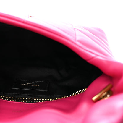 Saint Laurent Lambskin Quilted Toy Loulou Puffer Monogram Chain Satchel Bubblegum 5 of 10