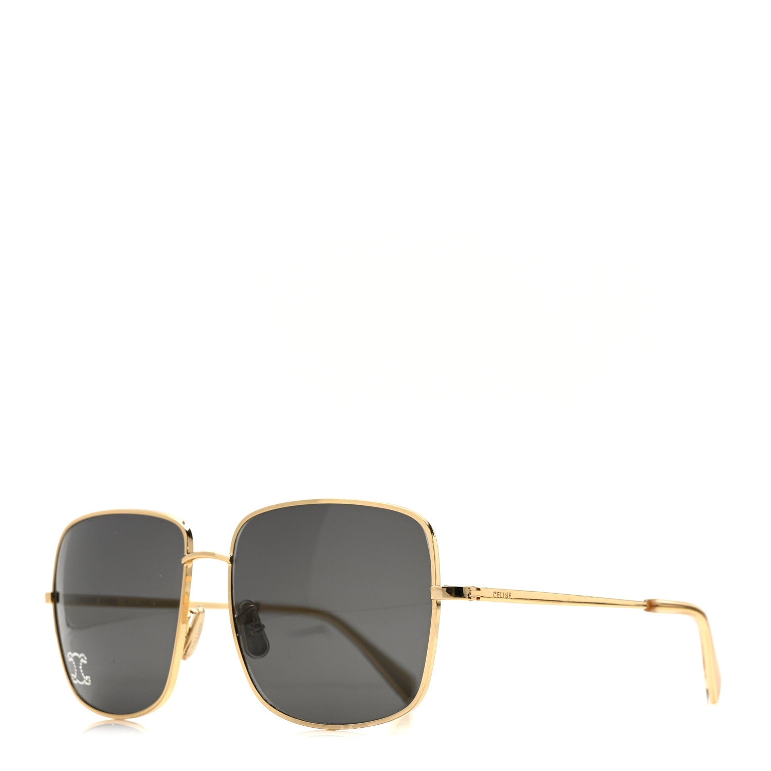 Celine Metal Rhinestone Triomphe Sunglasses Gold Smoke 1 of 8