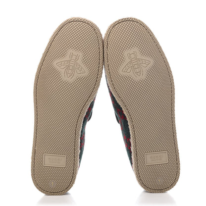 Gucci Covered Wool GG Monogram Mens Fria Horsebit Loafers 7 Green Red Shamarock Butterscotch 5 of 9