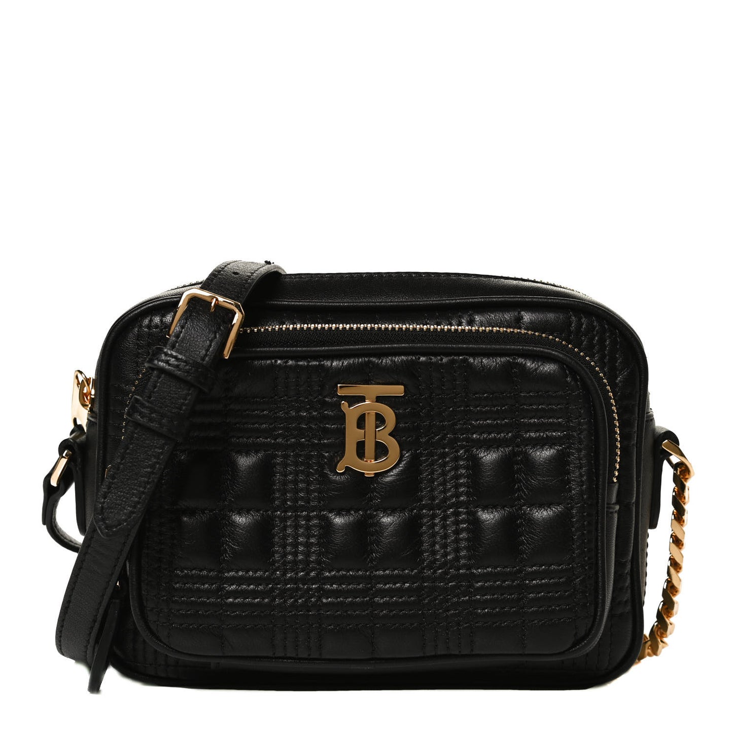 Lambskin Quilted Mini Camera Bag Black