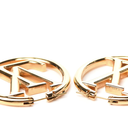Louis Vuitton Metal Louise Hoop Earrings Gold 4 of 5
