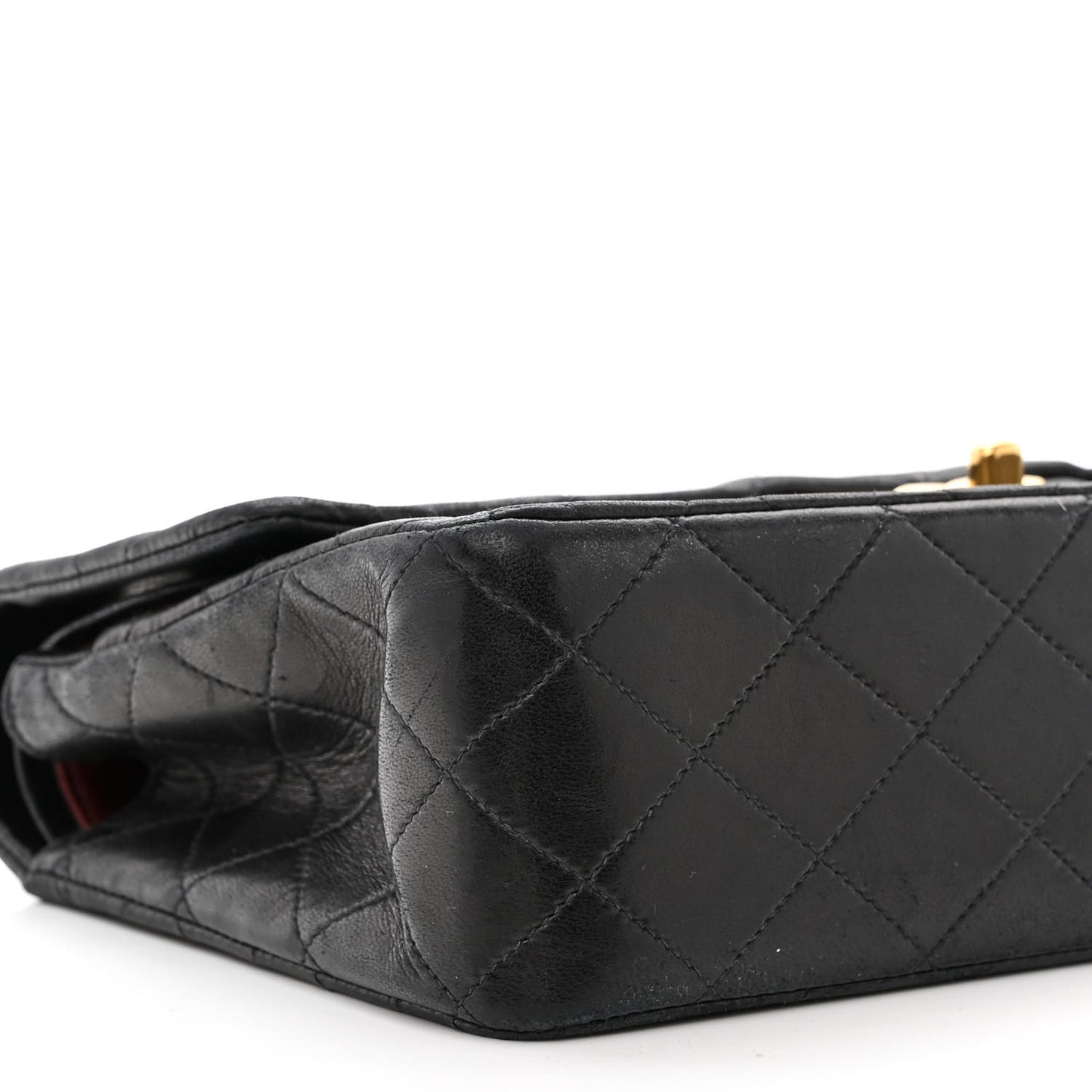 Lambskin Quilted Medium Double Flap Black