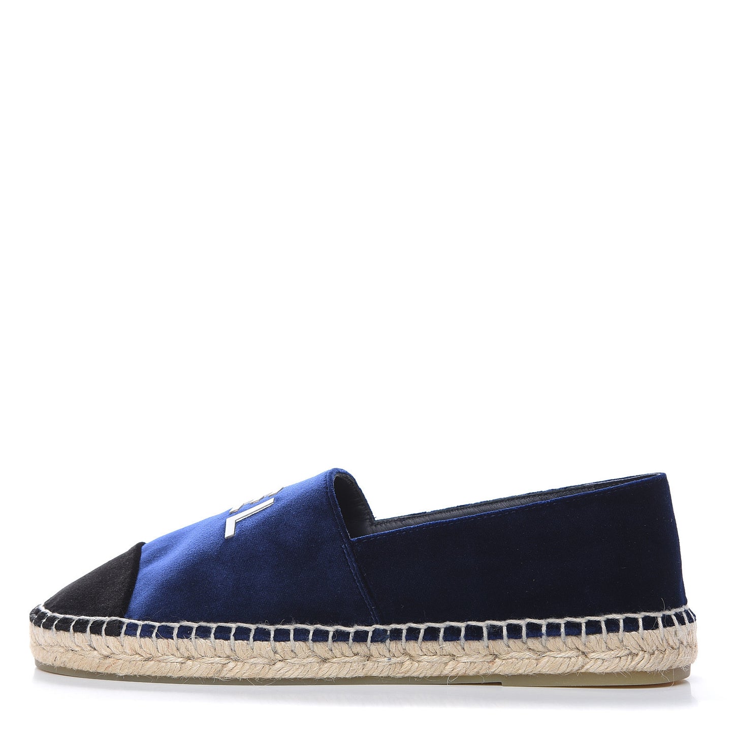 Velvet Logo Espadrilles 38 Navy Black