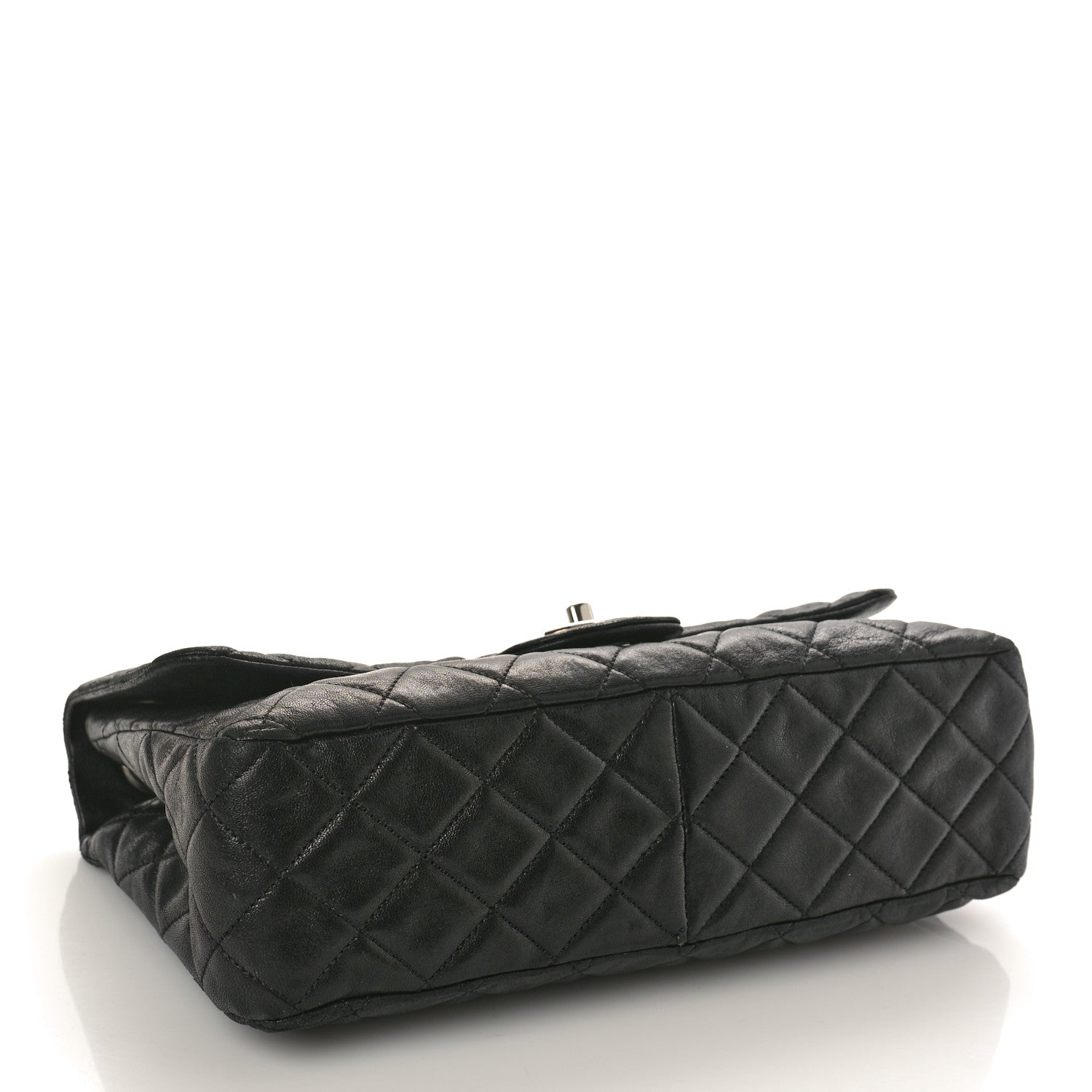 Chanel Washed Lambskin Quilted Bijoux Chain Jumbo Single Flap Black 4 of 12